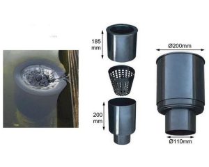 Floating Surface Skimmer with Basket (200mm Dia Fits 110mm Pipe)